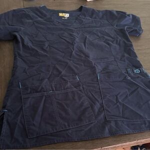 Navy Blue Scrub Top